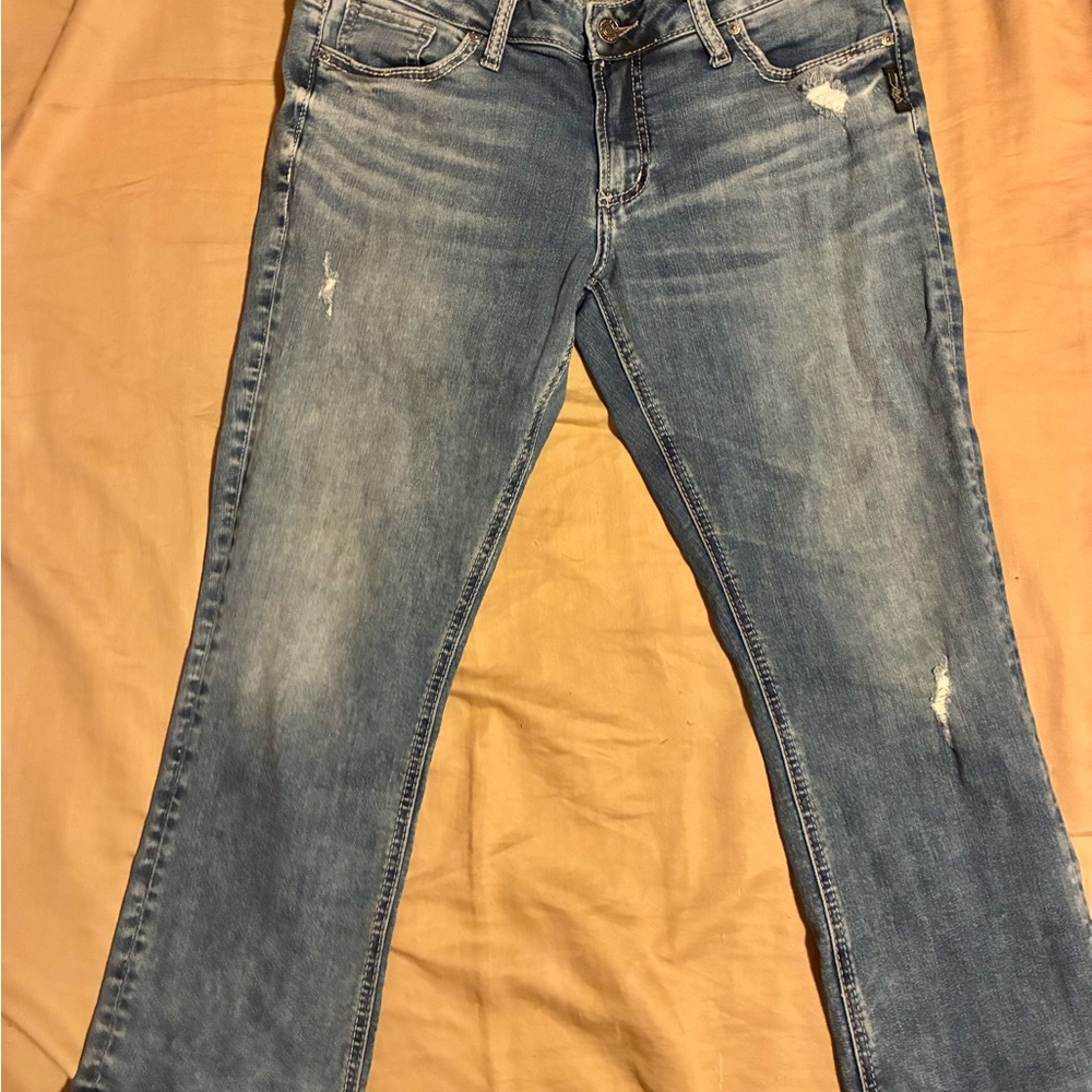 Silver Jeans Women's Elyse Capri Light Blue Jeans